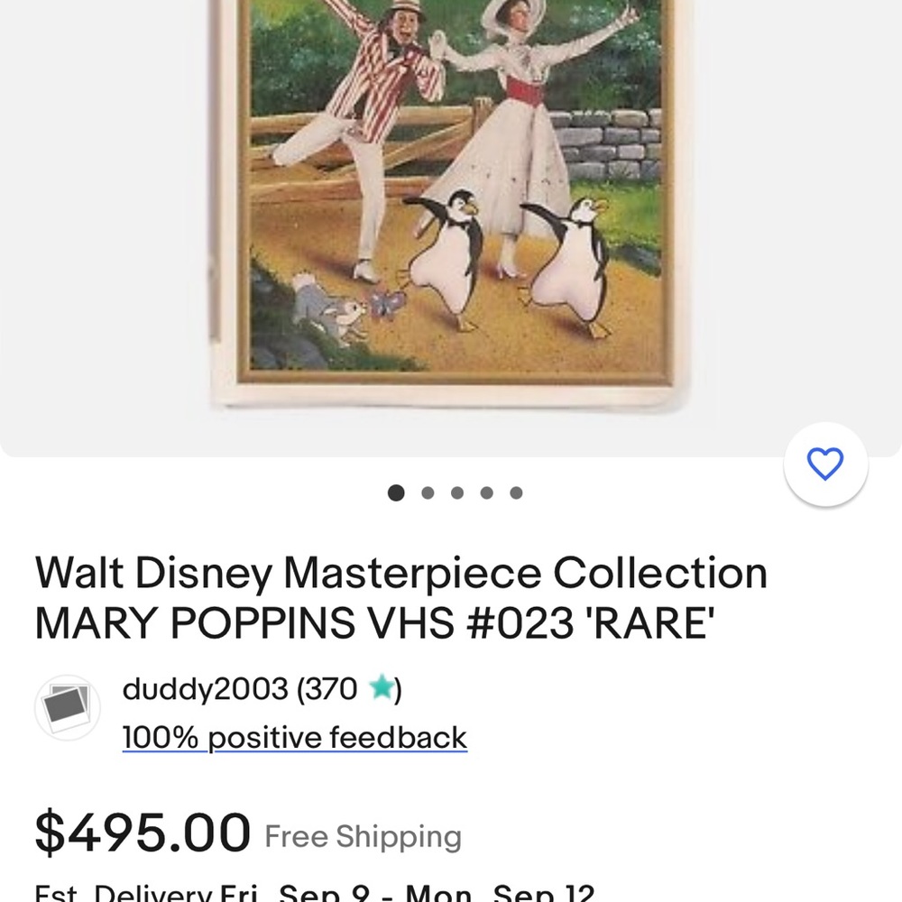 Rare Mary poppins vhs tape